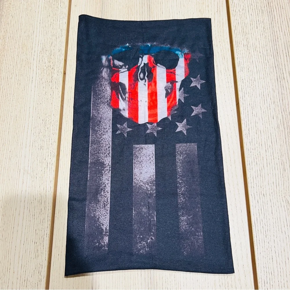 American Flag Skull Balaclava Mask Gaiter Neck Biker Bandana sport Face Cover